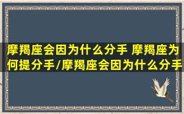 摩羯座会因为什么分手 摩羯座为何提分手/摩羯座会因为什么分手 摩羯座为何提分手-我的网站